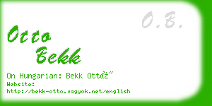 otto bekk business card